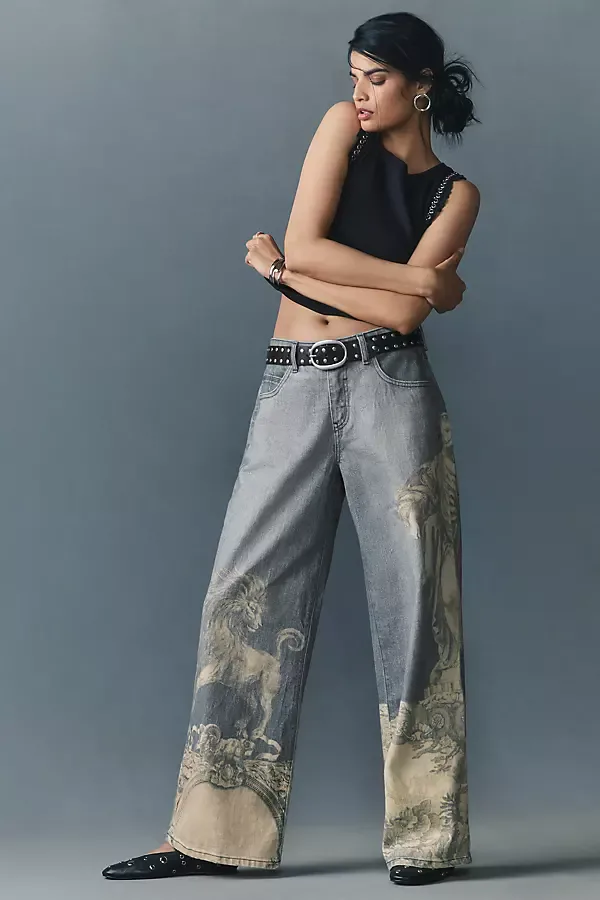 Low-Rise Wide-Leg Jeans by Pilcro