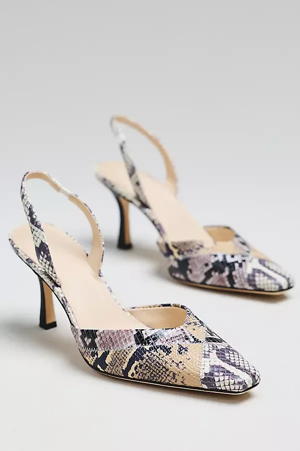 Square Toe Slingback Heels by Maeve