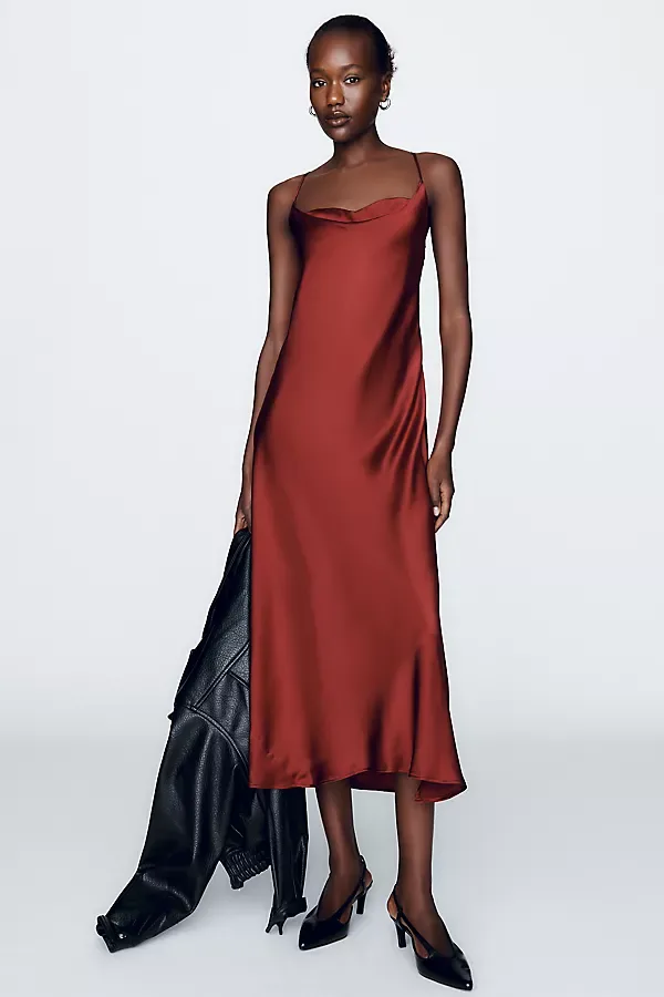 100% Silk Midi Dress by Anthropologie