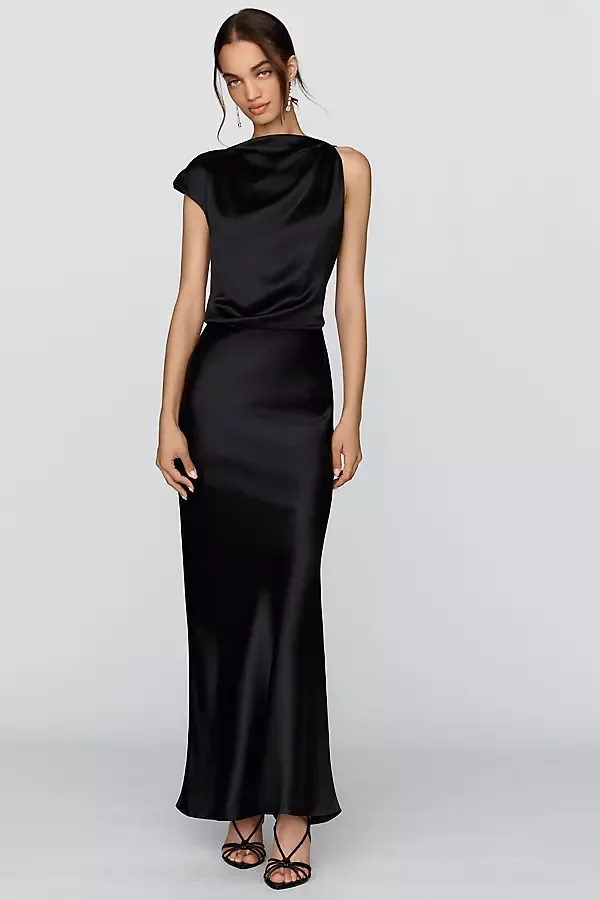 Satin Cowl Maxi Dress