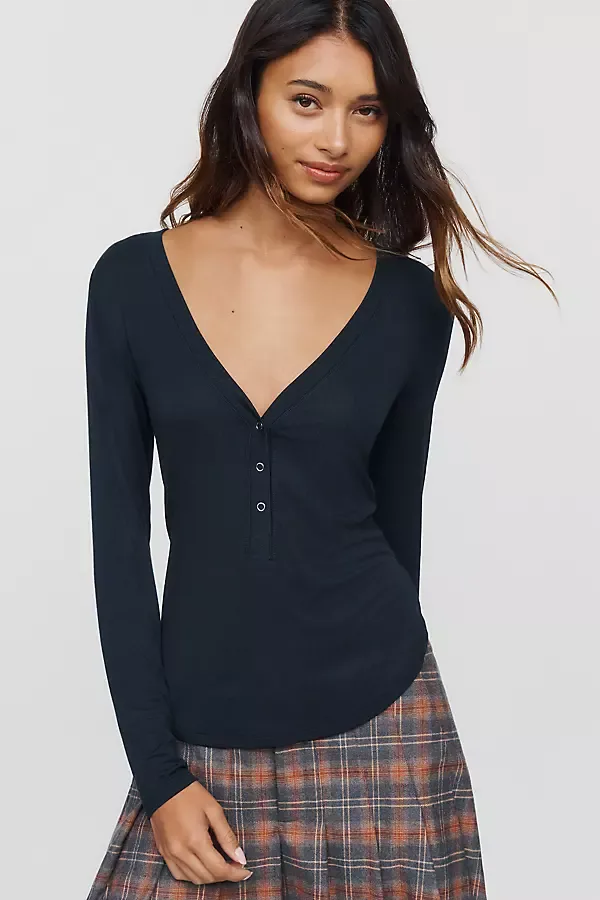 Henley Long Sleeve Top by LyreBird