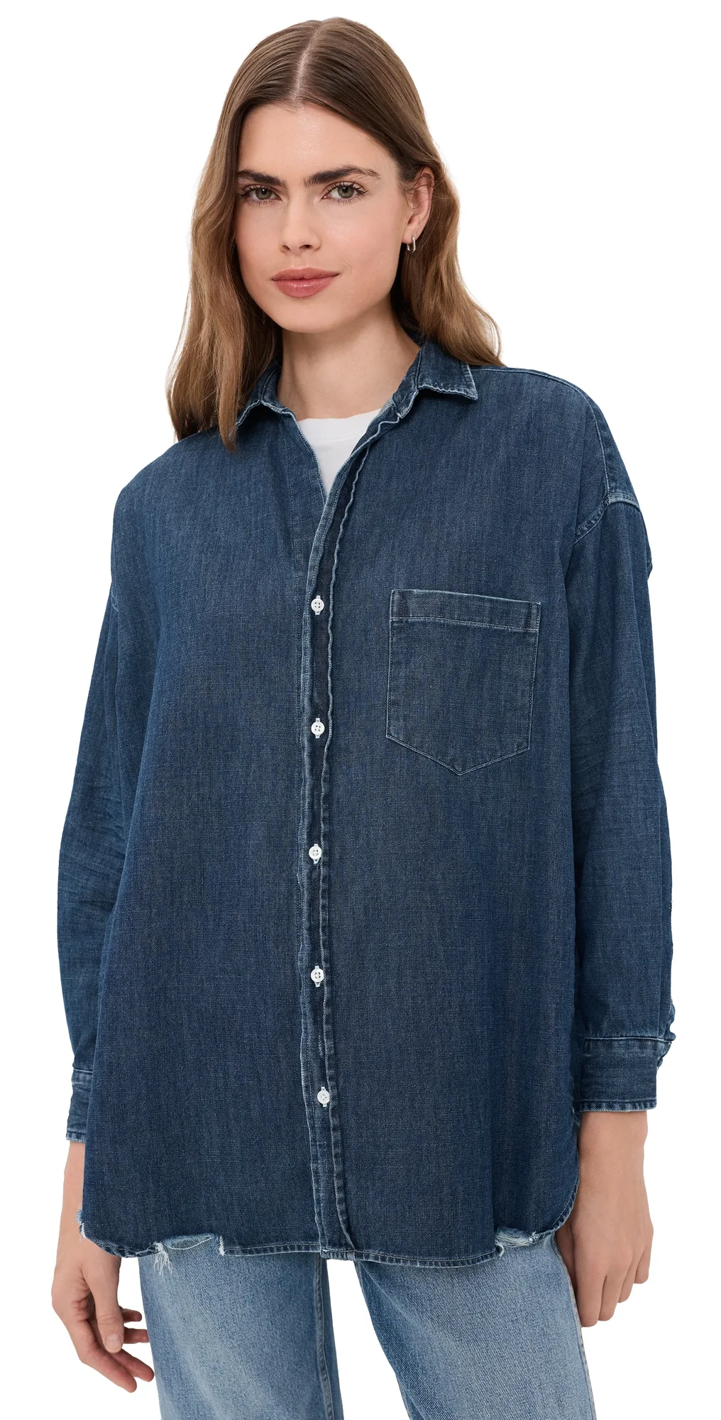 Oversized Denim Button Up Shirt by Frank & Eileen