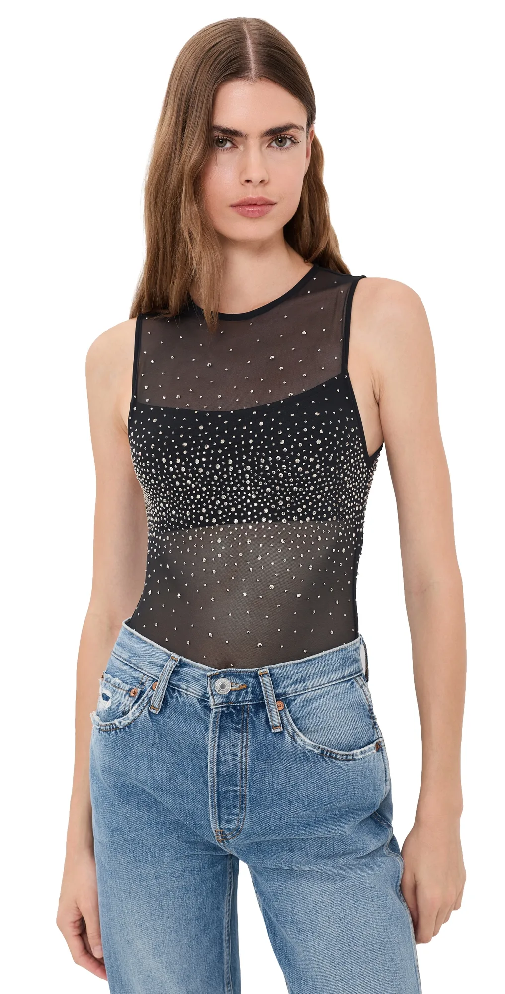 Bandeau Embellished Thong Bodysuit by Alice + Olivia