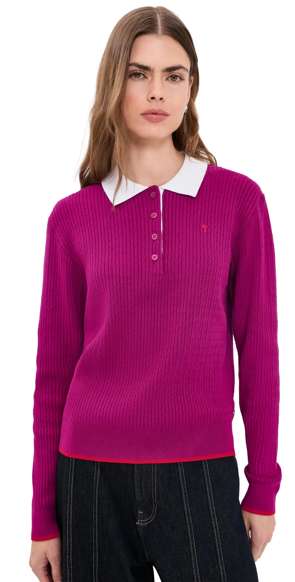 Knit Polo Top by Terez