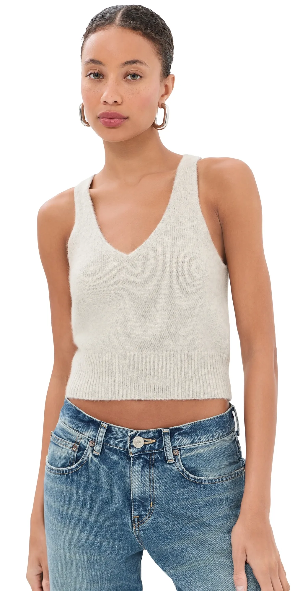 The Reese V-Neck Knit Tank by Brandon Maxwell
