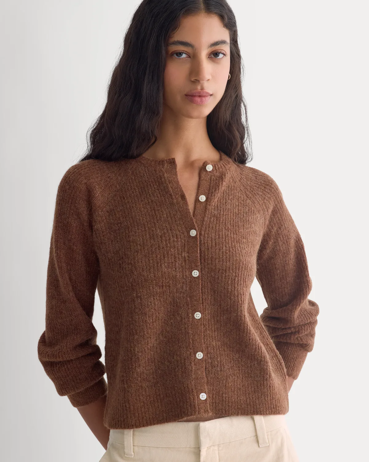 Ribbed Cropped Cardigan, Alpaca by Everlane