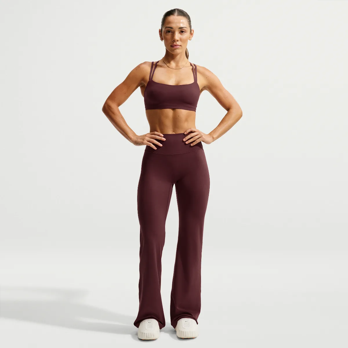 Zenvy High-Waisted Flared Leggings with No Front Seam by Nike