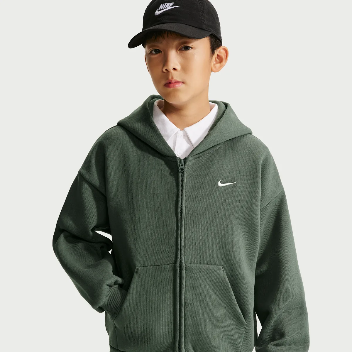 Nike Sportswear Solo Swoosh Fleece Full-Zip Hoodie by Nike