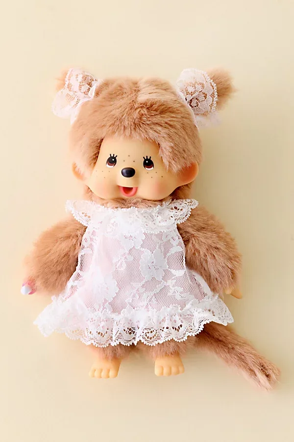 Monchhichi White Lace Dress Beige Girl Plushie by Monchhichi