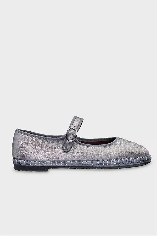 Velvet Mary Jane Flat by Flabelus