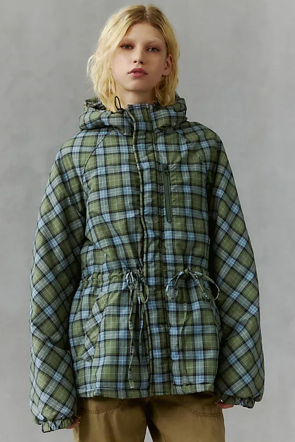 Ottilie Check Cinched Windbreaker Jacket