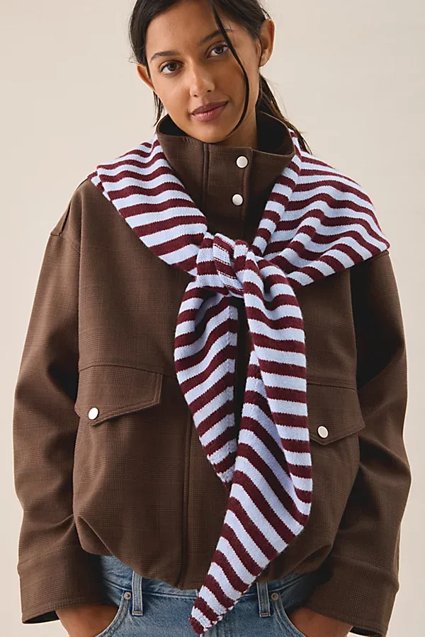 Stripe Pattern Oversized Triangle Scarf by Urban Outfitters