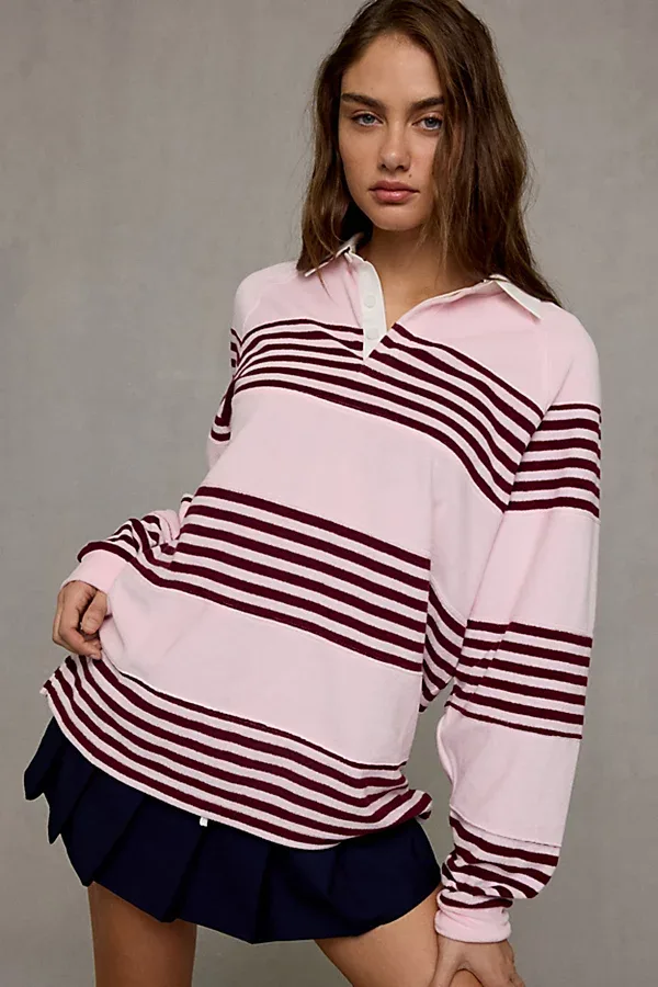 Oversized Long Sleeve Rugby Shirt by Out From Under