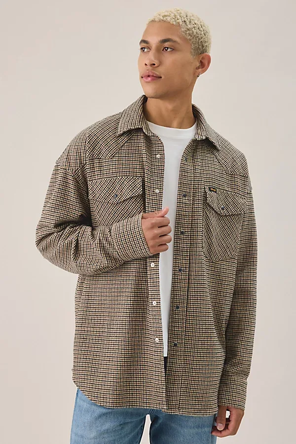 Western Oversized Flannel Long Sleeve Shirt by Wrangler