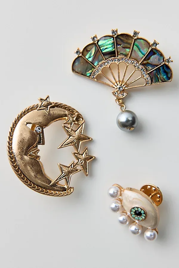 Dreamscape Moon Brooch Set by Urban Outfitters