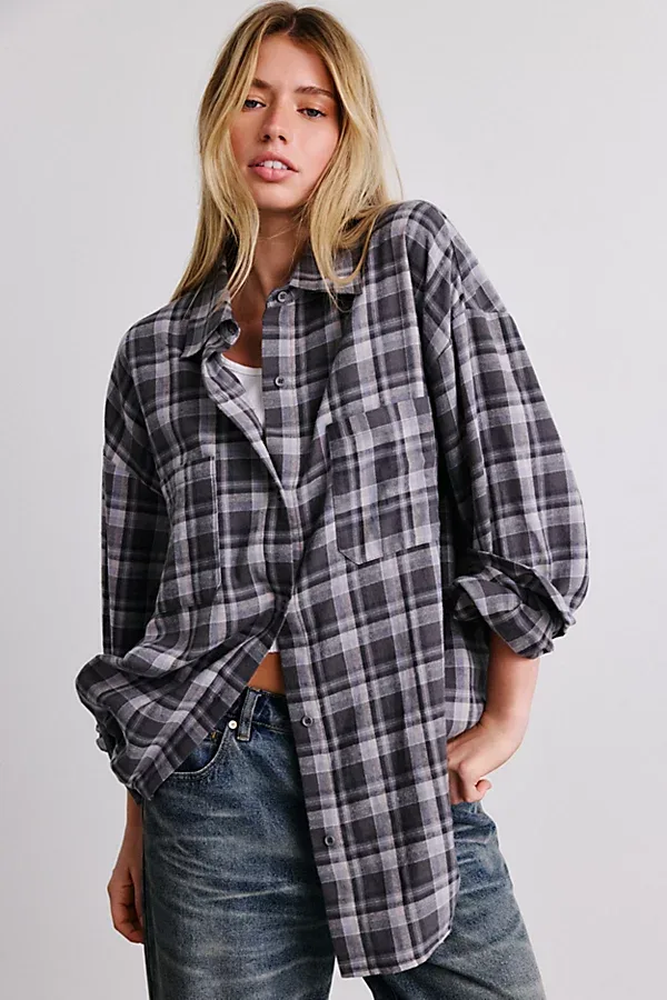 Lioness Clarity Oversized Flannel Shirt by Lioness