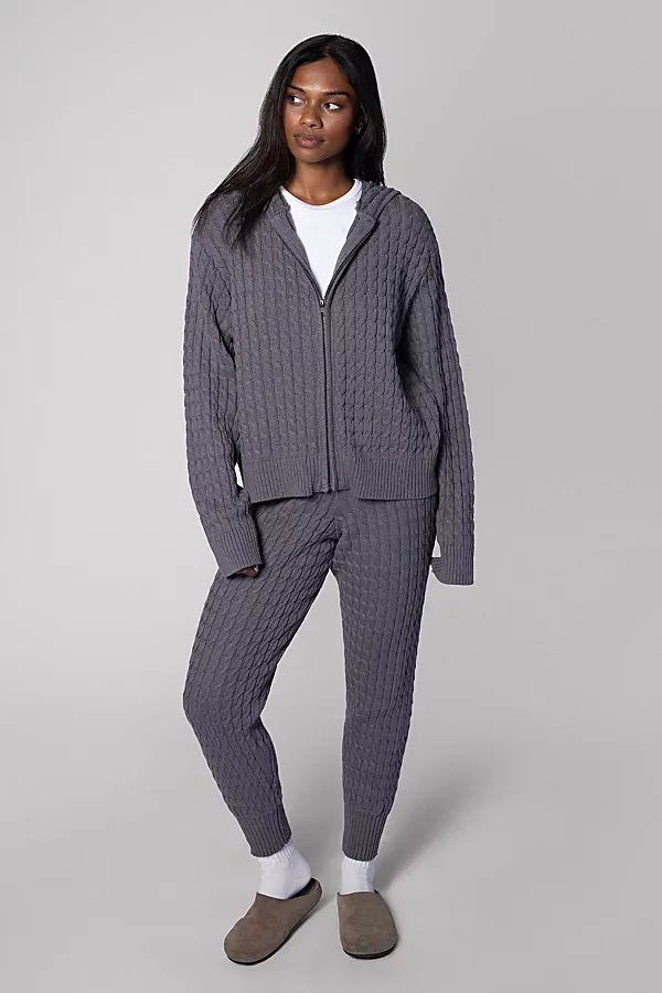Cable Zip Front Hoodie by WeWoreWhat