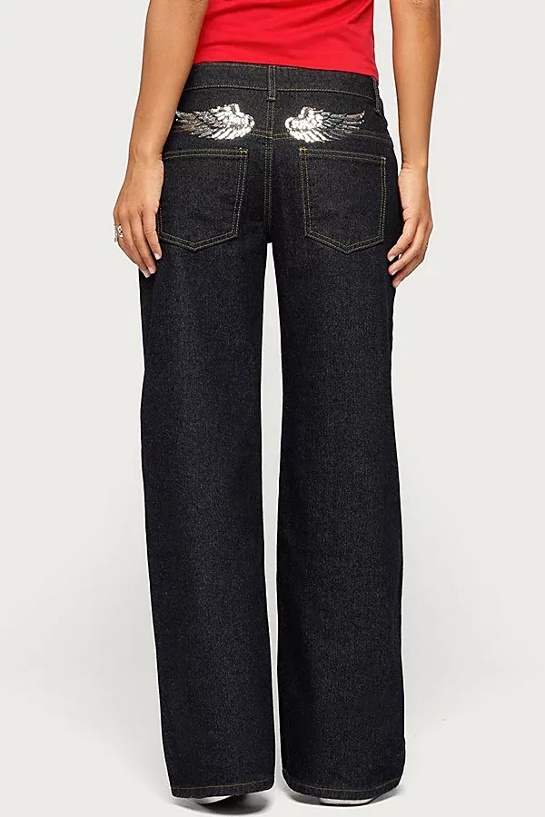 Angel Babe Low Rise Baggy Jeans by Edikted