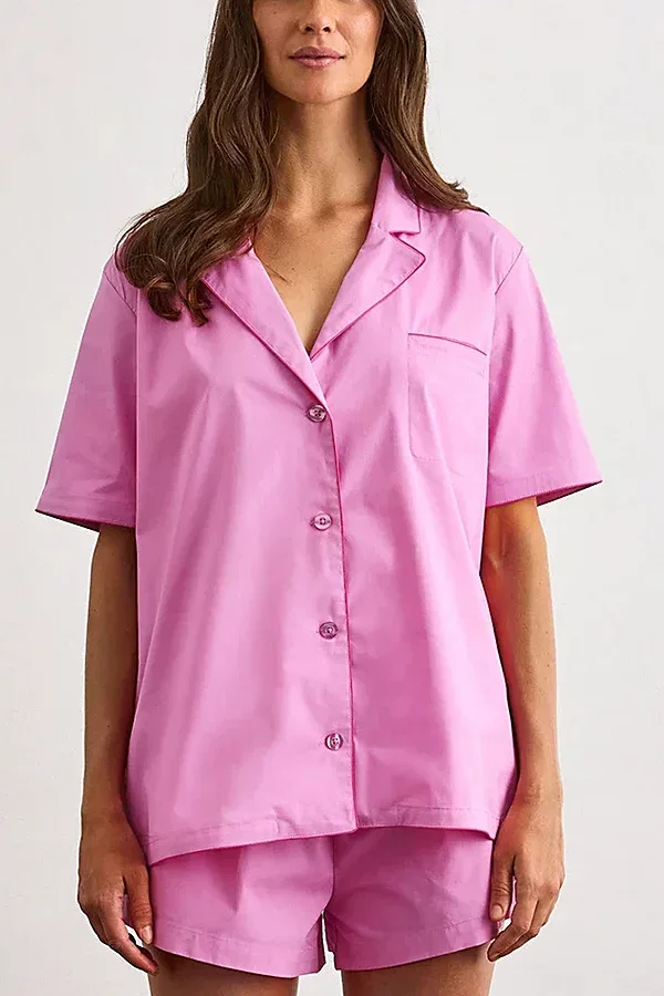 Short Sleeve Pajama Shirt Top by Bed Threads