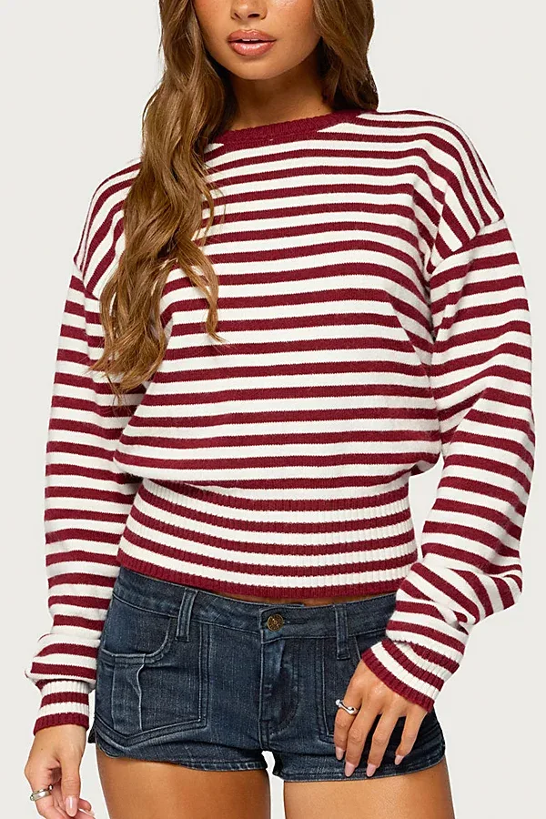 Marren Striped Knit Sweater by Edikted