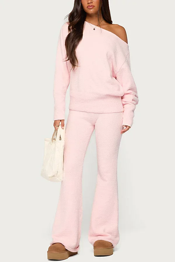 Plush Flared Pants by Edikted