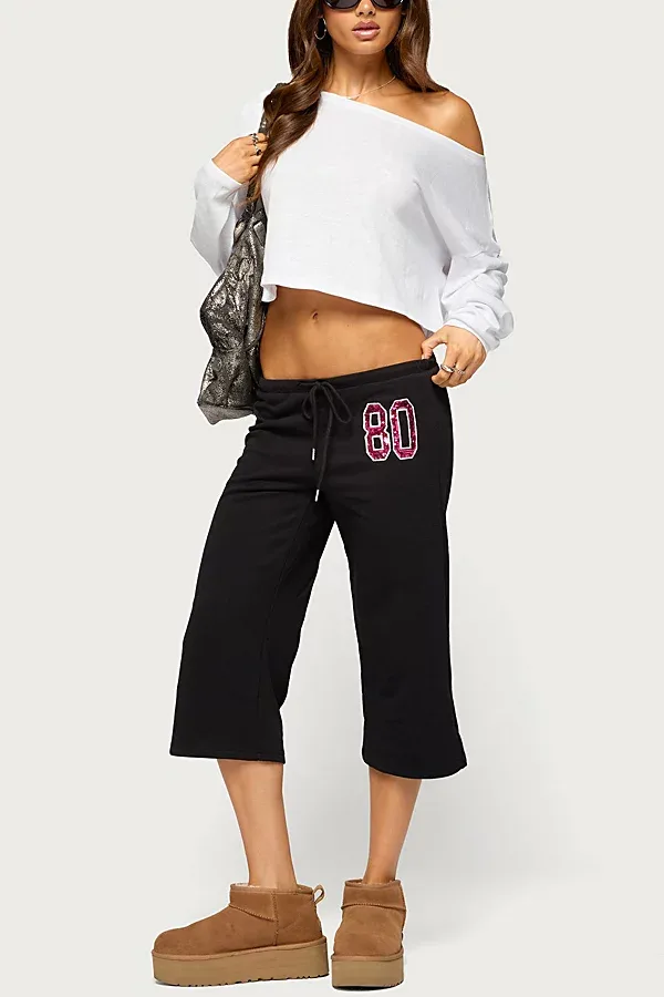 80 Sequin Capri Sweatpants