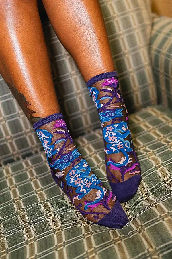 Nightshade Jaguar Shimmer Sheer Sock by Sock Candy