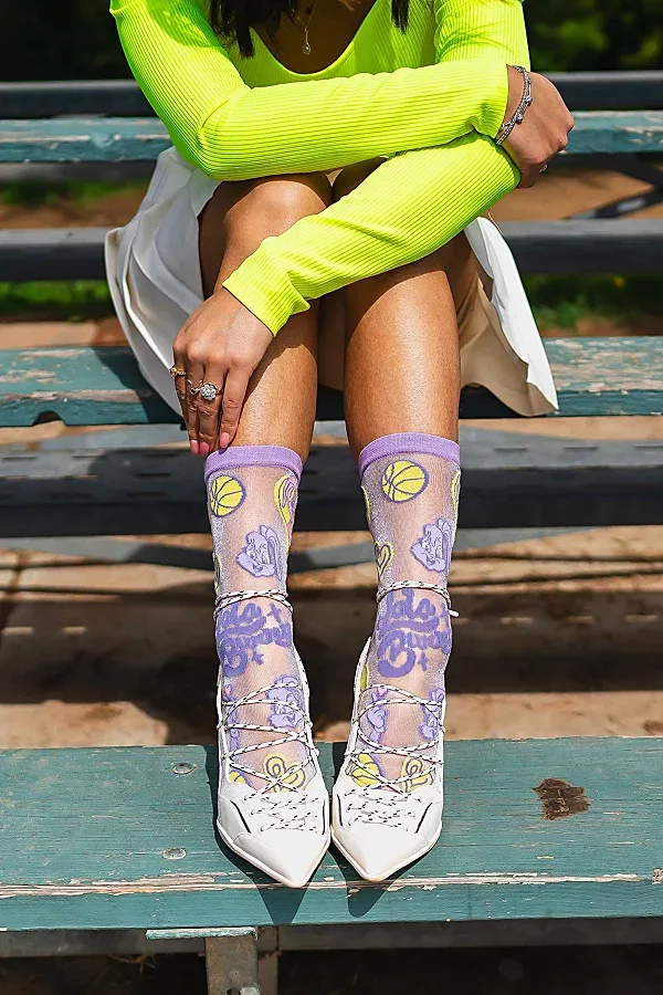 Lola Bunny Shimmer Sheer Sock by Sock Candy