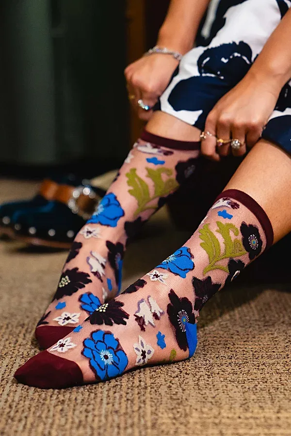Electric Dusk Shimmer Sheer Sock by Sock Candy