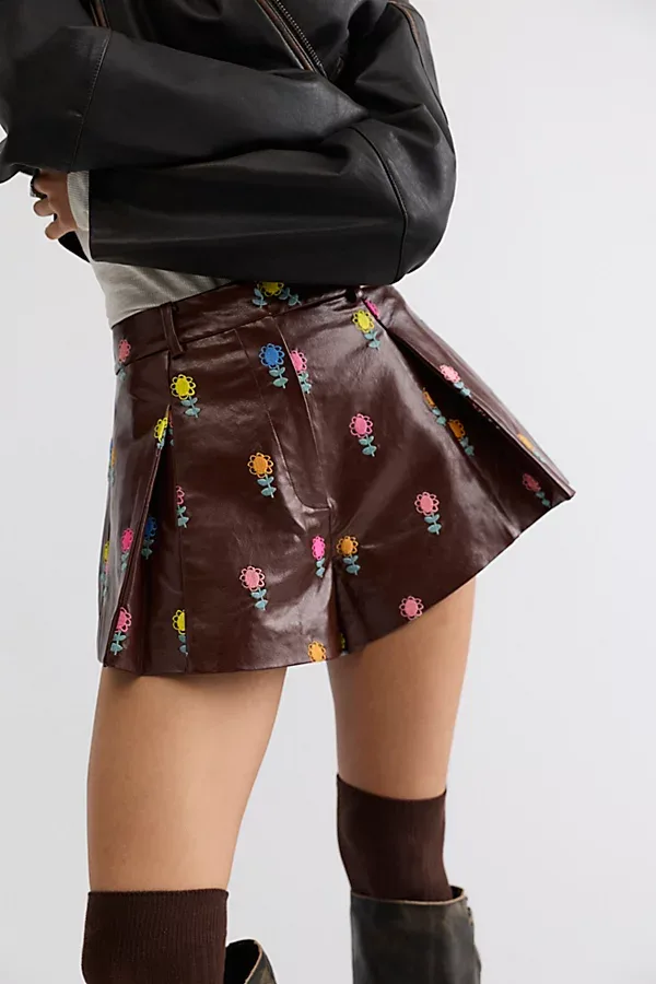 Luma Vegan Leather Shorts by CeliaB