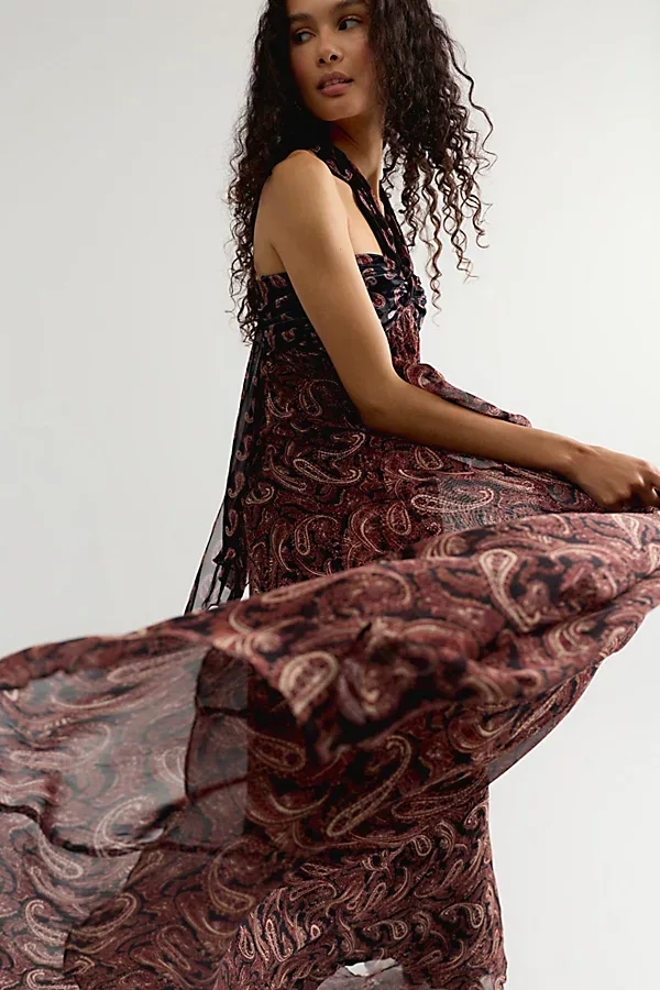 Freya Ruched Drape Maxi Dress by Rococo Sand