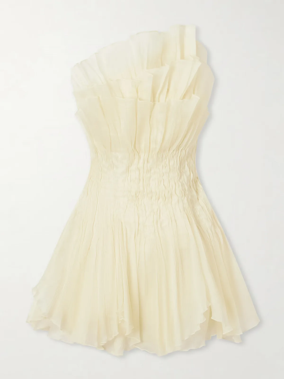 - Nisha One-shoulder Tiered Satin Mini Dress -