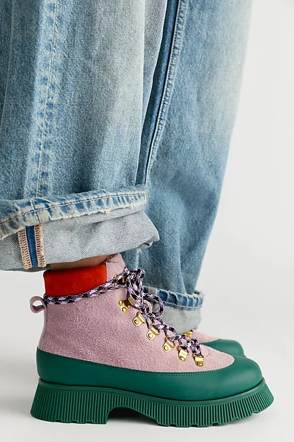 Morris Color-Block Hiker Boots by Charlotte Stone Shoes