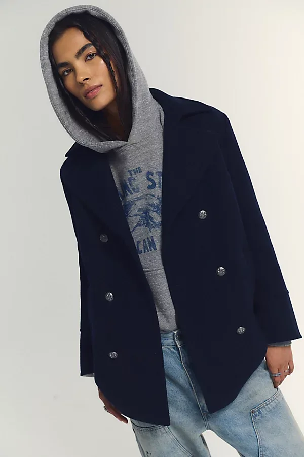 Jorah Wool-Blend Military Coat by Free People