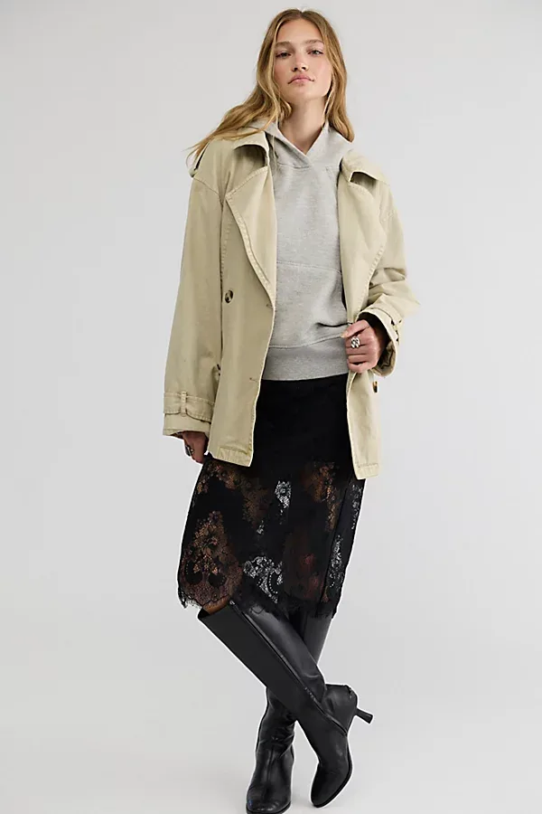 Karma Lace Column Midi Skirt by Free People