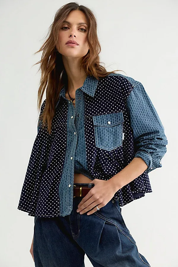 We the Free Kyoto Printed Button Down Top by Free People
