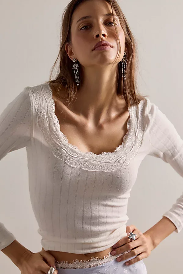 Classic Keepsake Pointelle Long Sleeve