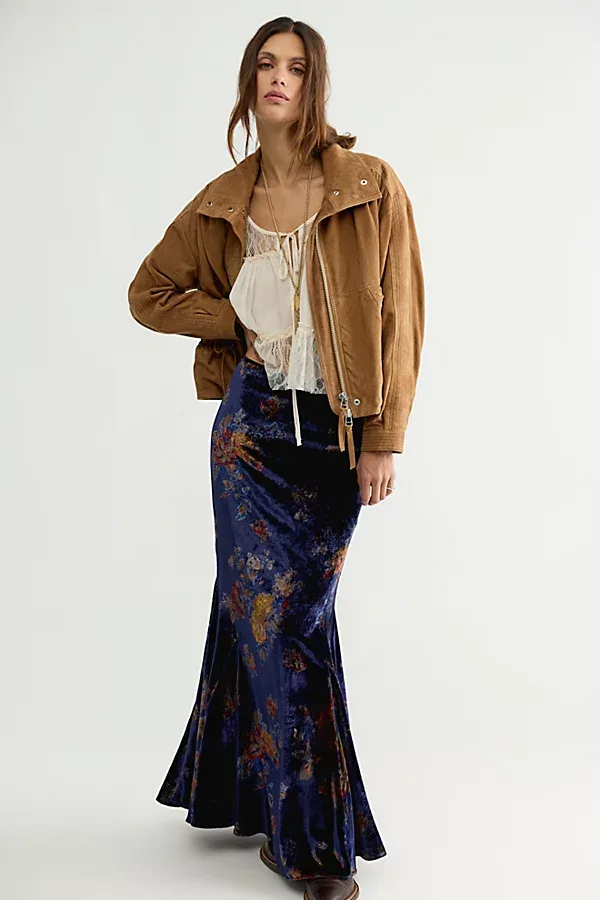 Cosmic Velvet Maxi Skirt by Free People