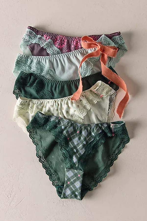 Oh My Darling Cotton Bikini Undies 5-Pack by Free People