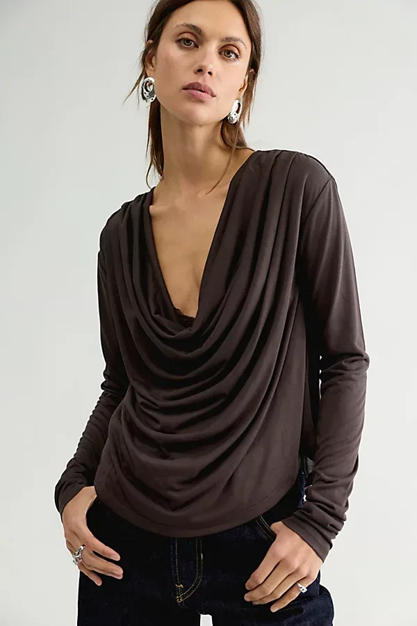 Jane Draped Long Sleeve Top by Free People