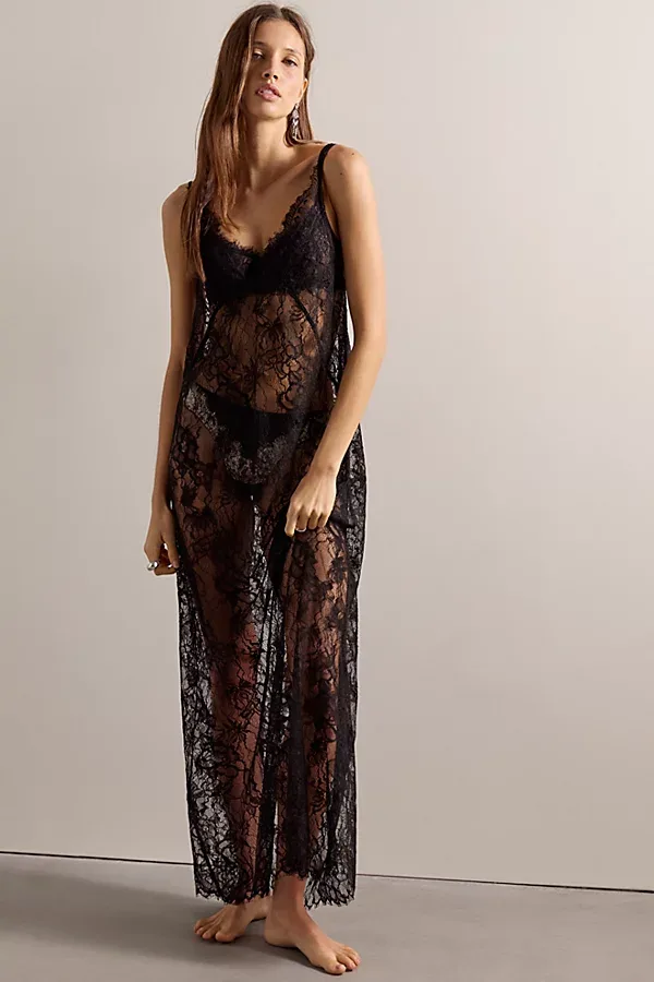 Star Crossed Lace Maxi Slip Dress by Free People