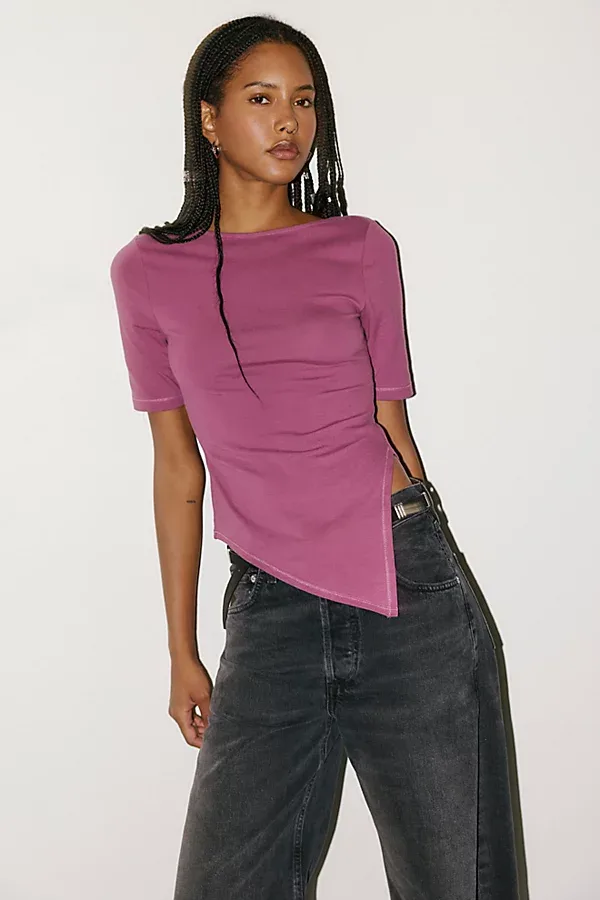 Easy Rotation Asymmetrical Half-Sleeve Shirt