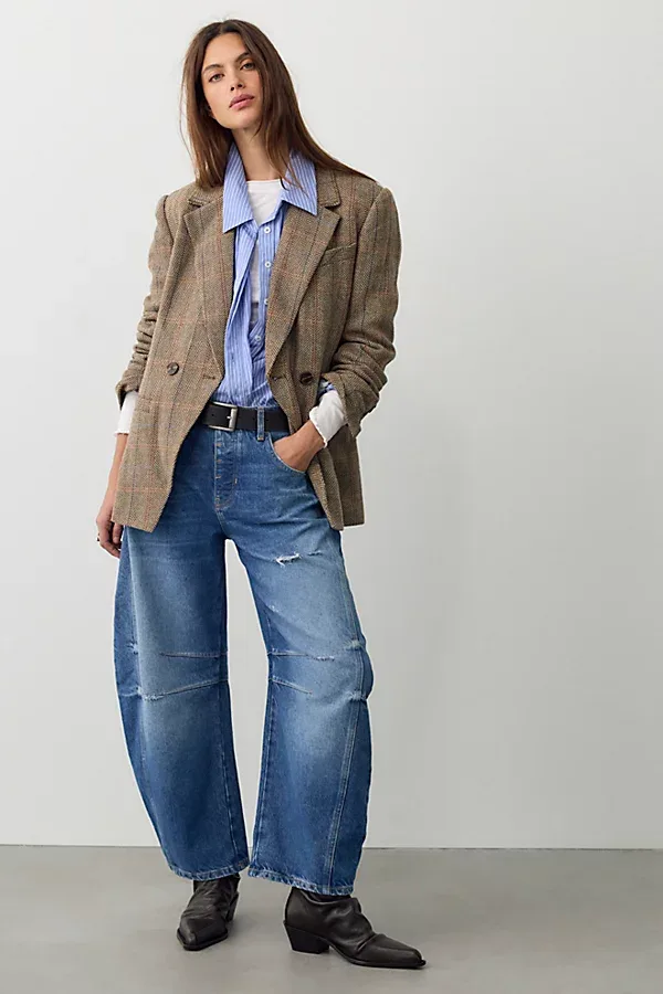We the Free Good Luck Mid-Rise Barrel Jeans by Free People