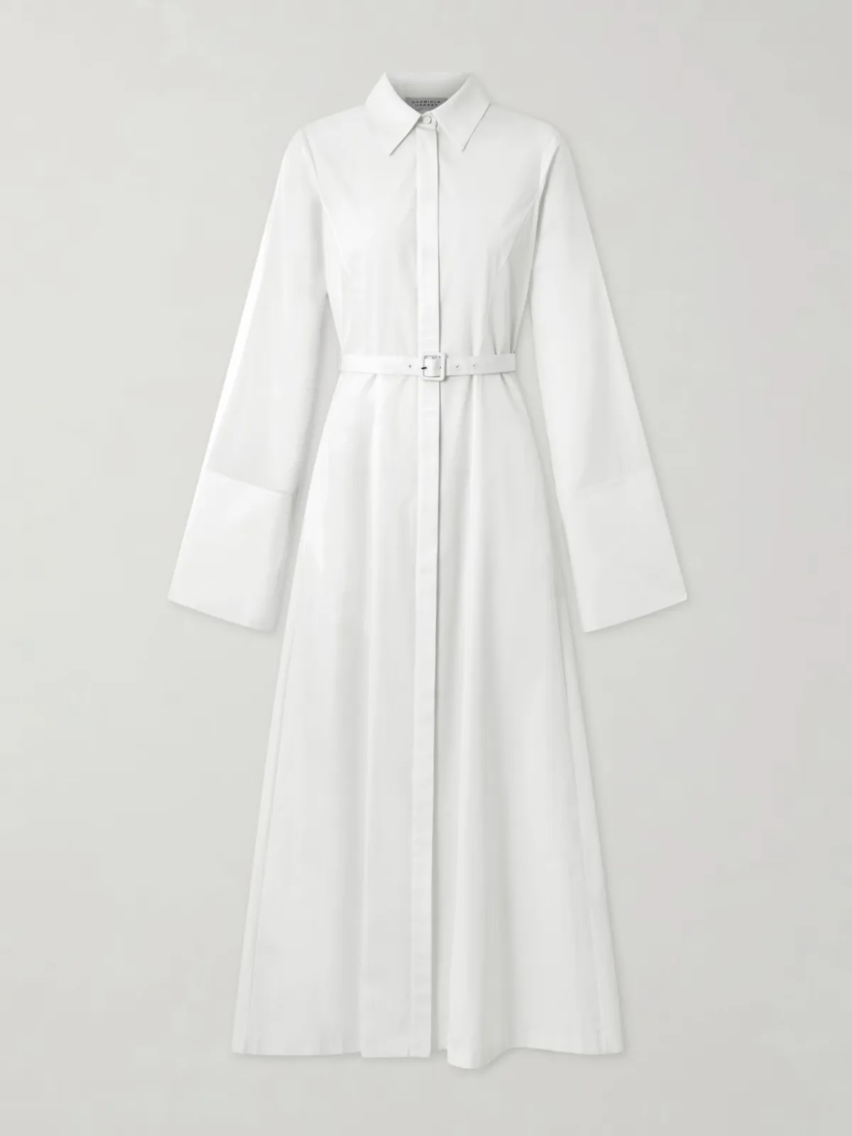 - Carmina Belted Cotton-poplin Maxi Dress -