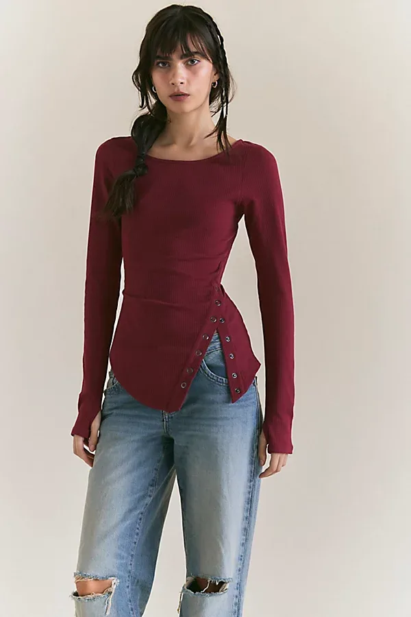 Over You Asymmetric Long Sleeve Top by Free People