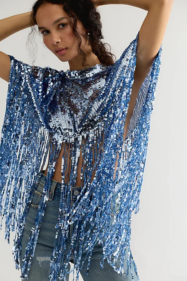 All Night Long Sequin Cape by Free People