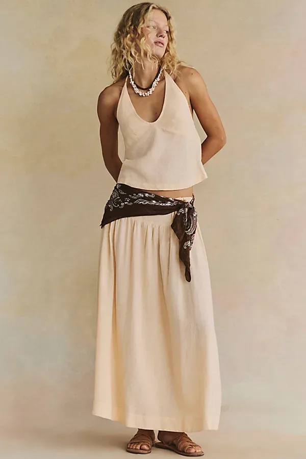 Sandshell Linen Skirt Set by Free People