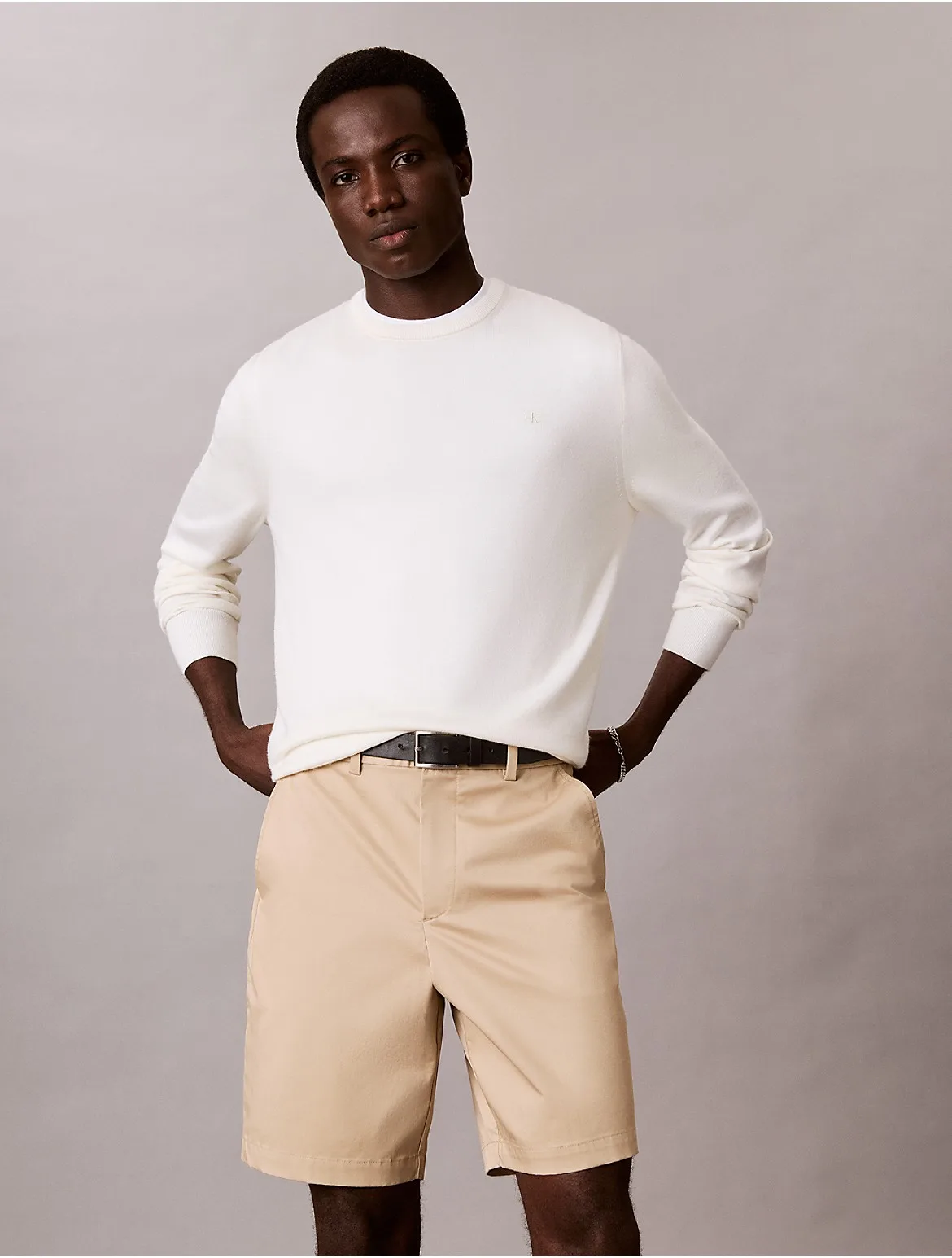 Cotton Flex Straight 9 Shorts by Calvin Klein
