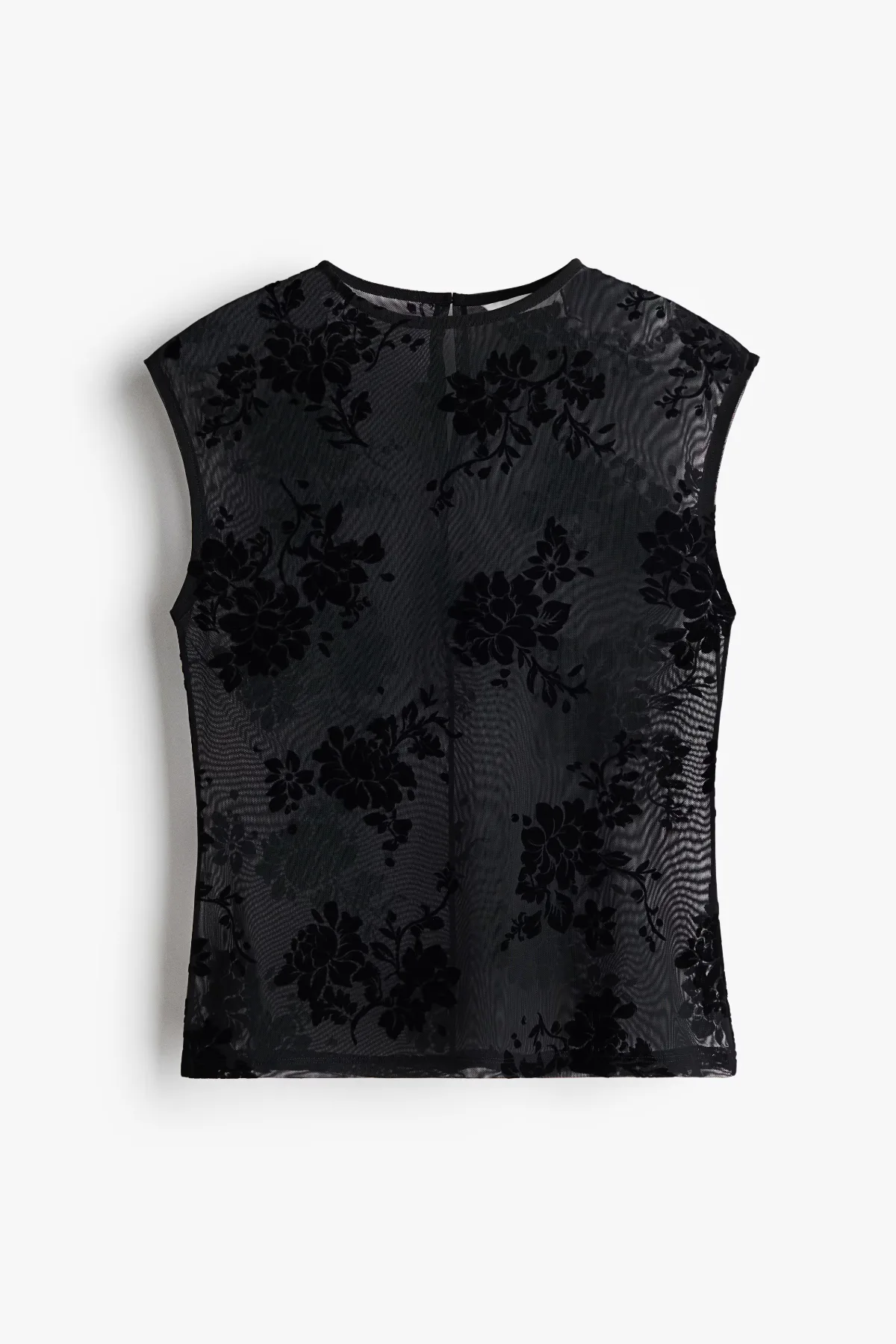 Flocked-Pattern Mesh Top by H&M