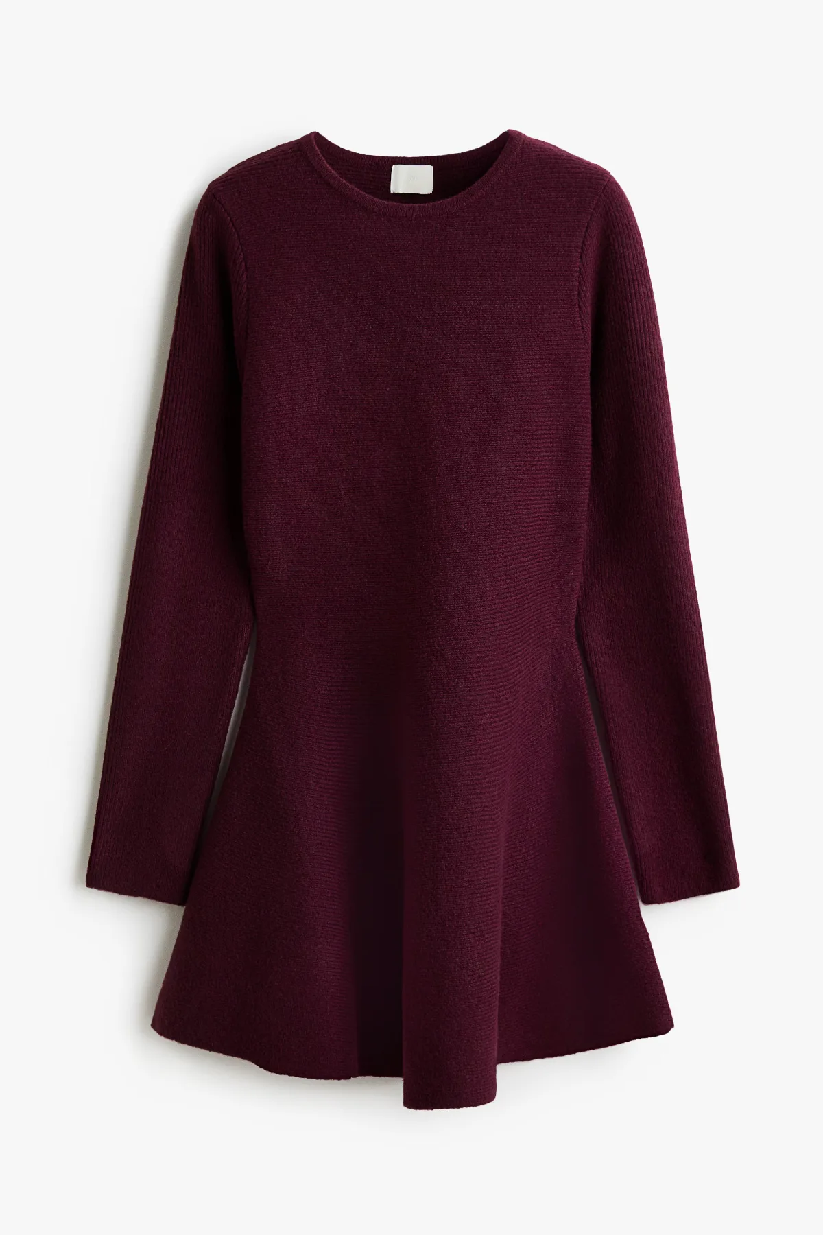 Rib-Knit Dress with Flared Skirt by H&M